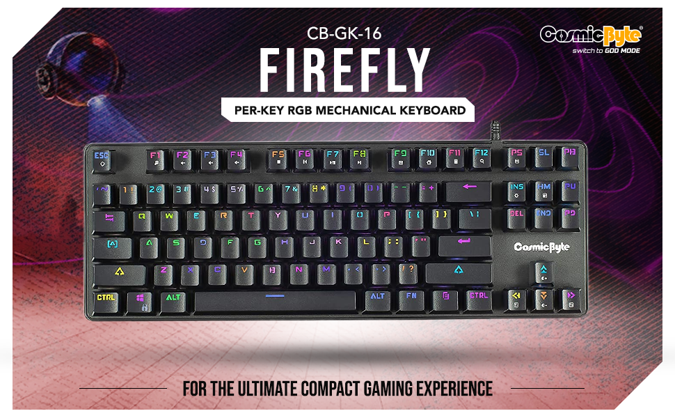 Cosmic Byte Cosmic Byte CB-GK-16 Firefly TKL Mechanical Keyboard (Outemu Blue, Hot-Swap)