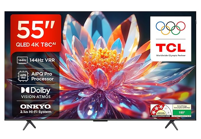 TCL TCL 55T8C 139 cm (55 inch) 4K Ultra HD Smart QLED Google TV